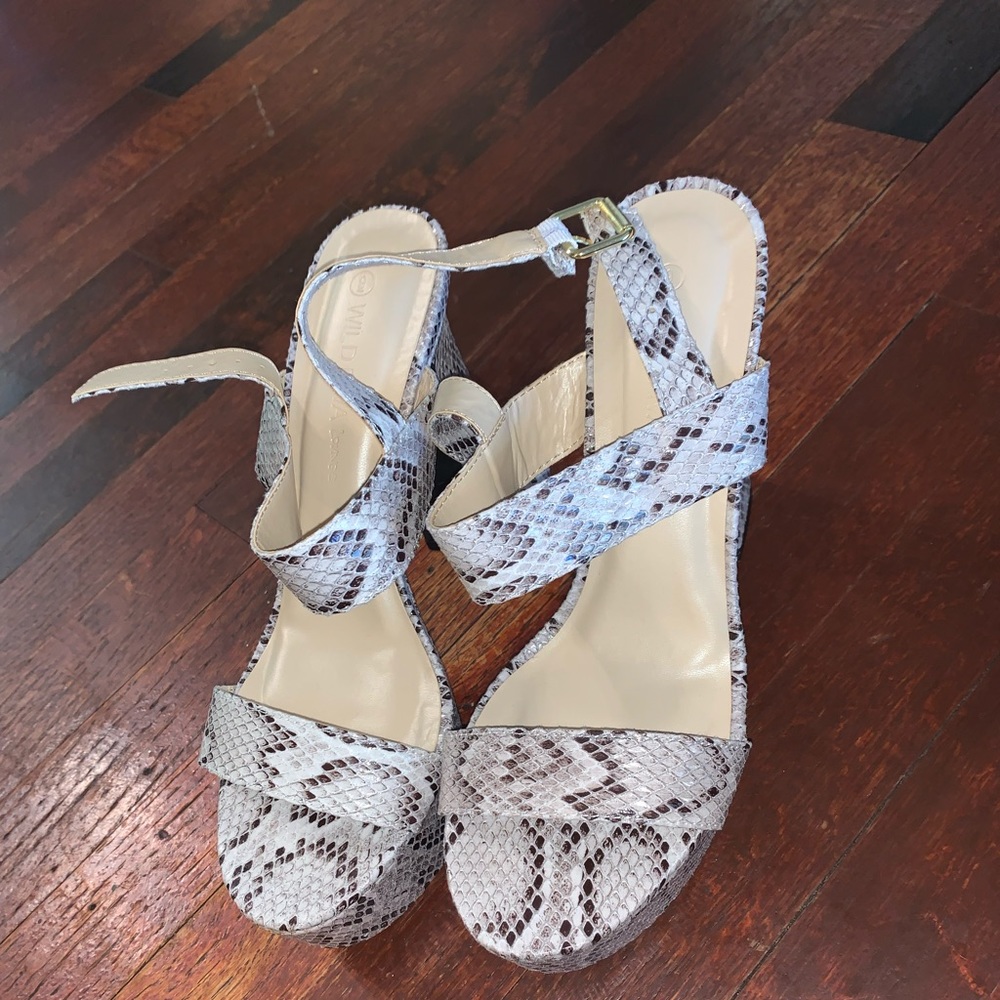 Snake skin high heels